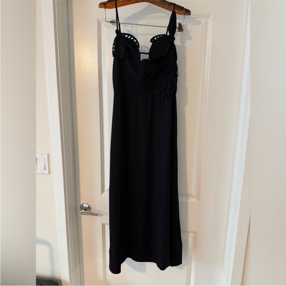 Farm Rio: Black Flowered Bust Midi Dress - Picture 10 of 13